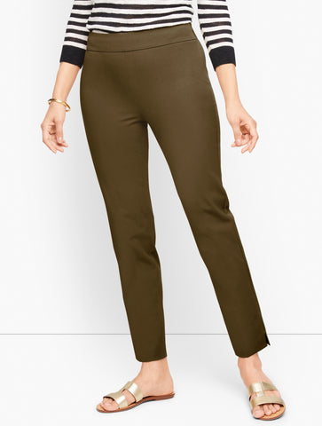 Talbots Chatham Cotton Bi-Stretch Slim Ankle Pants - Solid