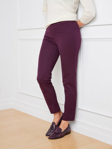 Talbots Chatham Cotton Bi-Stretch Slim Ankle Pants - Solid