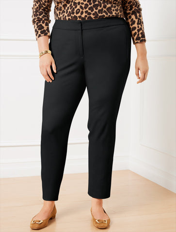 Plus Exclusive Talbots Chatham Cotton Bi-Stretch Slim Ankle Pants - Solid - Curvy Fit