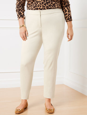 Plus Exclusive Talbots Chatham Cotton Bi-Stretch Slim Ankle Pants - Solid - Curvy Fit