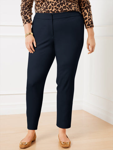 Plus Exclusive Talbots Chatham Cotton Bi-Stretch Slim Ankle Pants - Solid - Curvy Fit