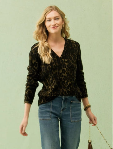 V-neck Sweater - Opulent Ocelot