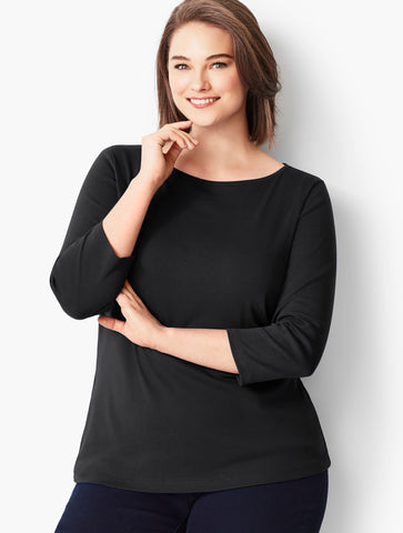 Pima Cotton Bateau Neck Tee