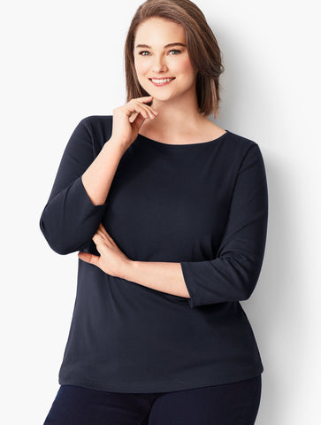 Pima Cotton Bateau Neck Tee