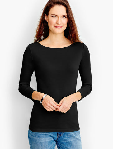 Pima Cotton Bateau Neck Tee