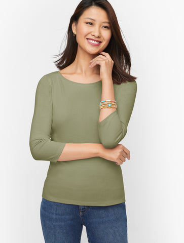 Pima Cotton Bateau Neck Tee