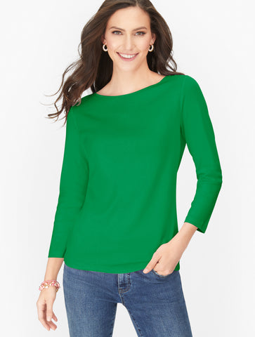 Pima Cotton Bateau Neck Tee