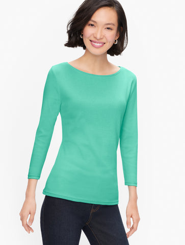 Pima Cotton Bateau Neck Tee
