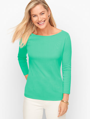 Pima Cotton Bateau Neck Tee