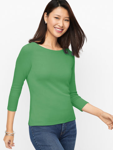 Pima Cotton Bateau Neck Tee
