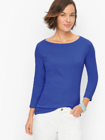 Pima Cotton Bateau Neck Tee