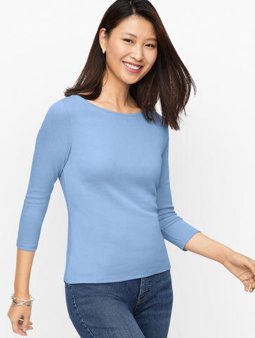 Pima Cotton Bateau Neck Tee