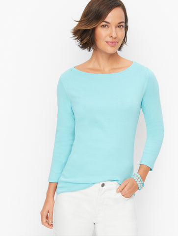 Pima Cotton Bateau Neck Tee