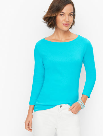 Pima Cotton Bateau Neck Tee
