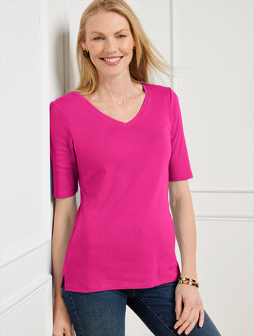 Pima Cotton V-Neck  Tee