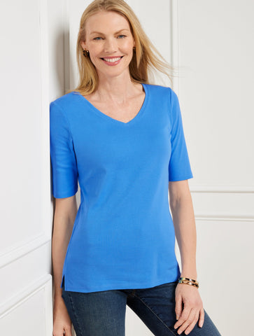 Pima Cotton V-Neck  Tee