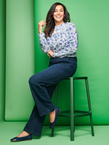 Ruffle Trim Blouse - Flourish Floral