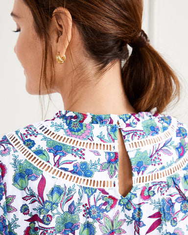 Ruffle Trim Blouse - Flourish Floral