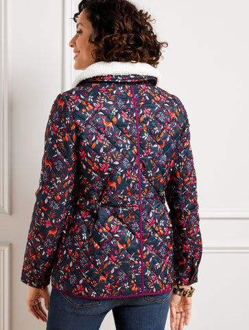 Quilted Bomber Jacket - Woodland Ditsy