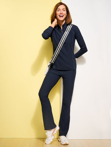 Soft Stretch Ribbed High Waist Bootcut Legging