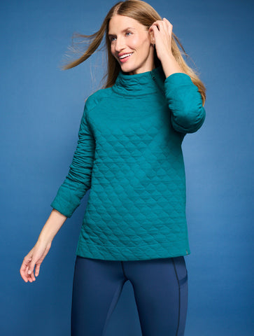 Asymmetrical Zip Quilted Pullover