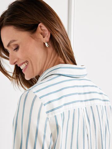 Boyfriend Shirt - Almond Stripe