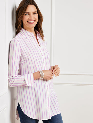 Boyfriend Shirt - Almond Stripe