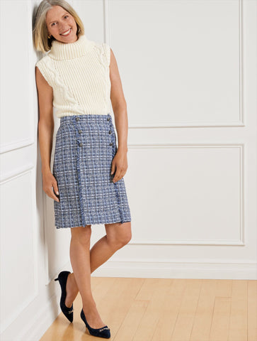 Convertible Cowl-Neck Cable Knit Vest