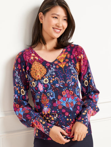 Balloon Sleeve Cashmere Sweater