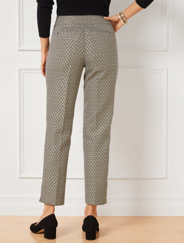 Slim Ankle Pants - Medallion Jacquard