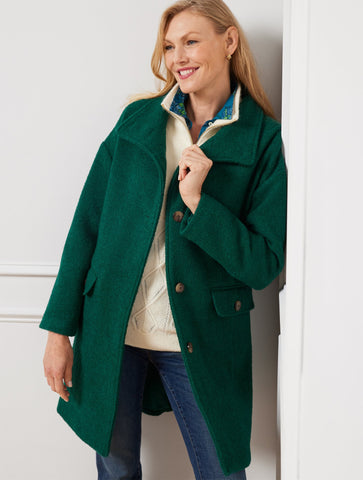 Bouclé Mockneck Coat