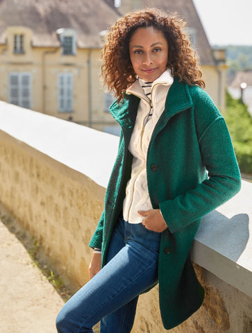 Bouclé Mockneck Coat