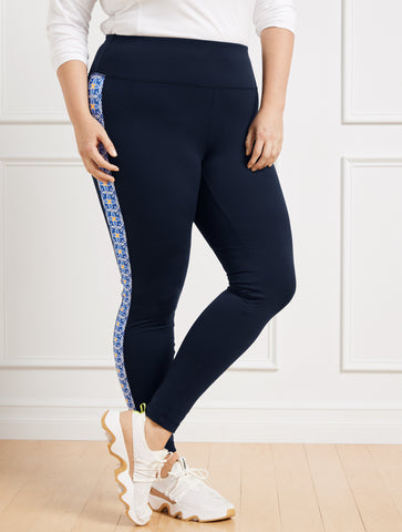 Performance Interlock Leggings - Moonlight Tiles