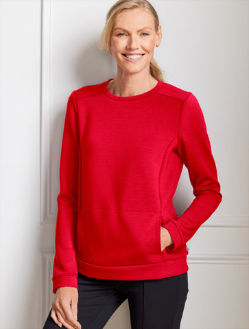 Pleated Back Modern Scuba Pullover