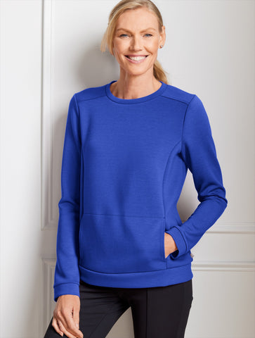 Pleated Back Modern Scuba Pullover