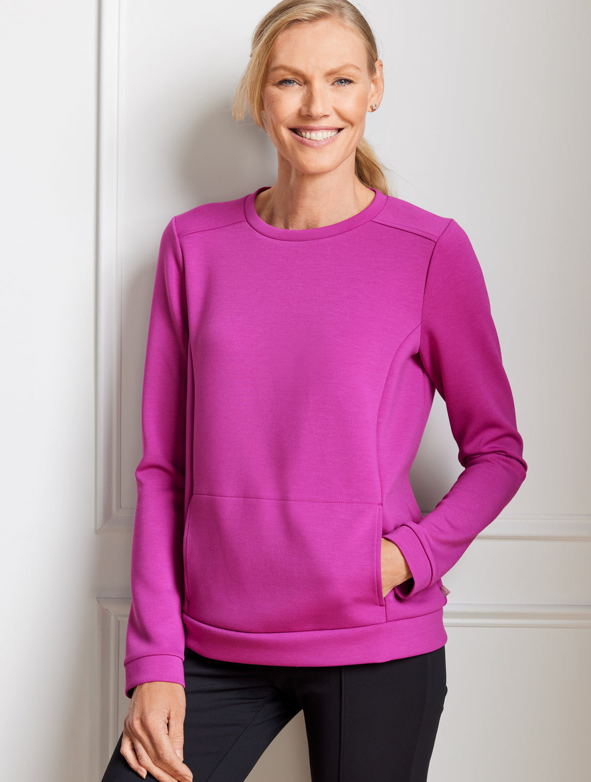 Pleated Back Modern Scuba Pullover