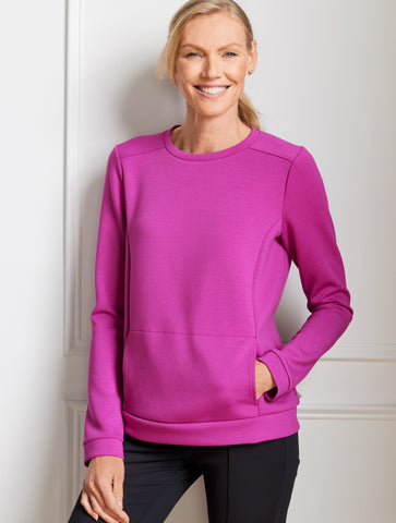 Pleated Back Modern Scuba Pullover