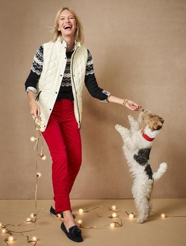 Cotton Button Front Shirt - Ornament Plaid Metallic