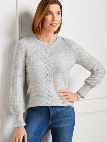 Cable Knit Crewneck Sweater
