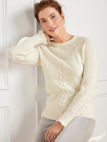 Cable Knit Crewneck Sweater