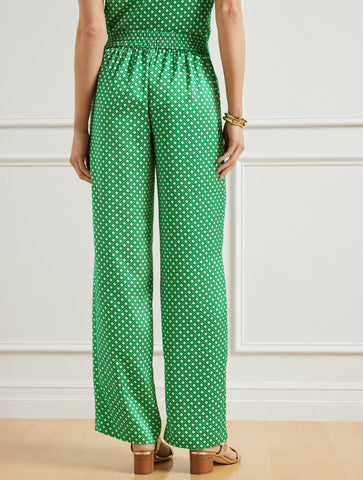 Wide Leg Pants - Intricate Dots