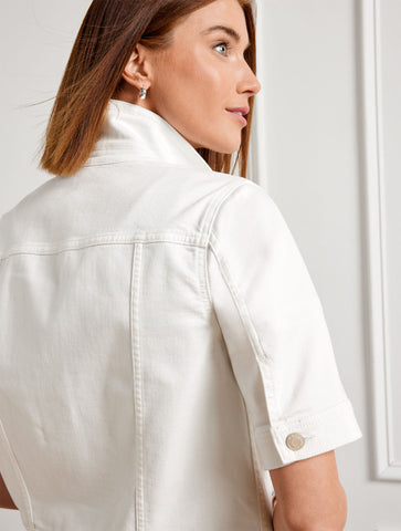 Short Sleeve Jean Jacket - White