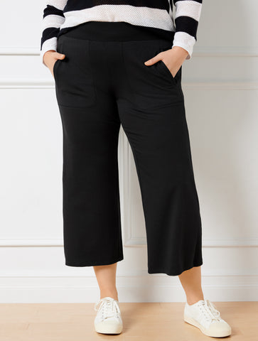 Modal French Terry Wide Crop Pants