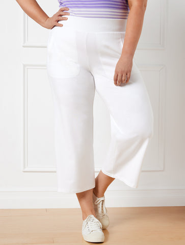 Modal French Terry Wide Crop Pants