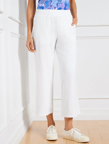 Modal French Terry Wide Crop Pants