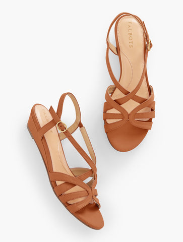 Capri Nappa Wedge Sandals