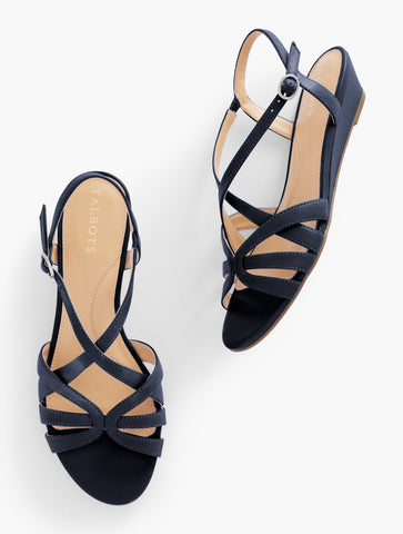 Capri Nappa Wedge Sandals