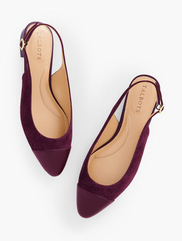 Edison Suede Nappa Slingback Flats