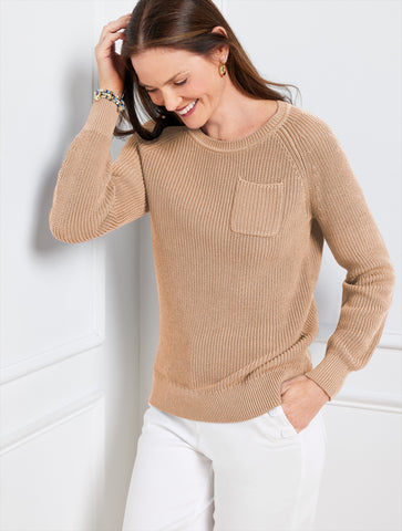 Patch Pocket Crewneck Sweater