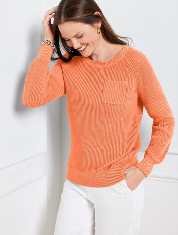 Patch Pocket Crewneck Sweater